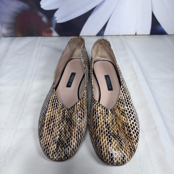 Lafayette 148 New York Snakeskin Ballet Flats | Handmade In Italy Size 38 1/2 - Picture 4 of 10